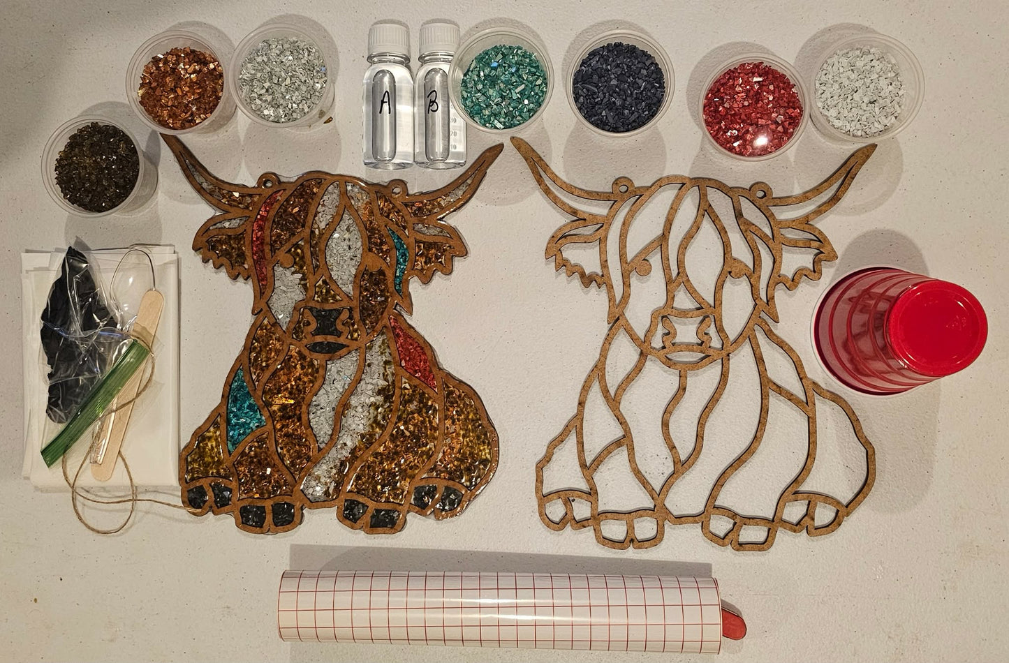 Highland Cow Suncatcher Art Kit