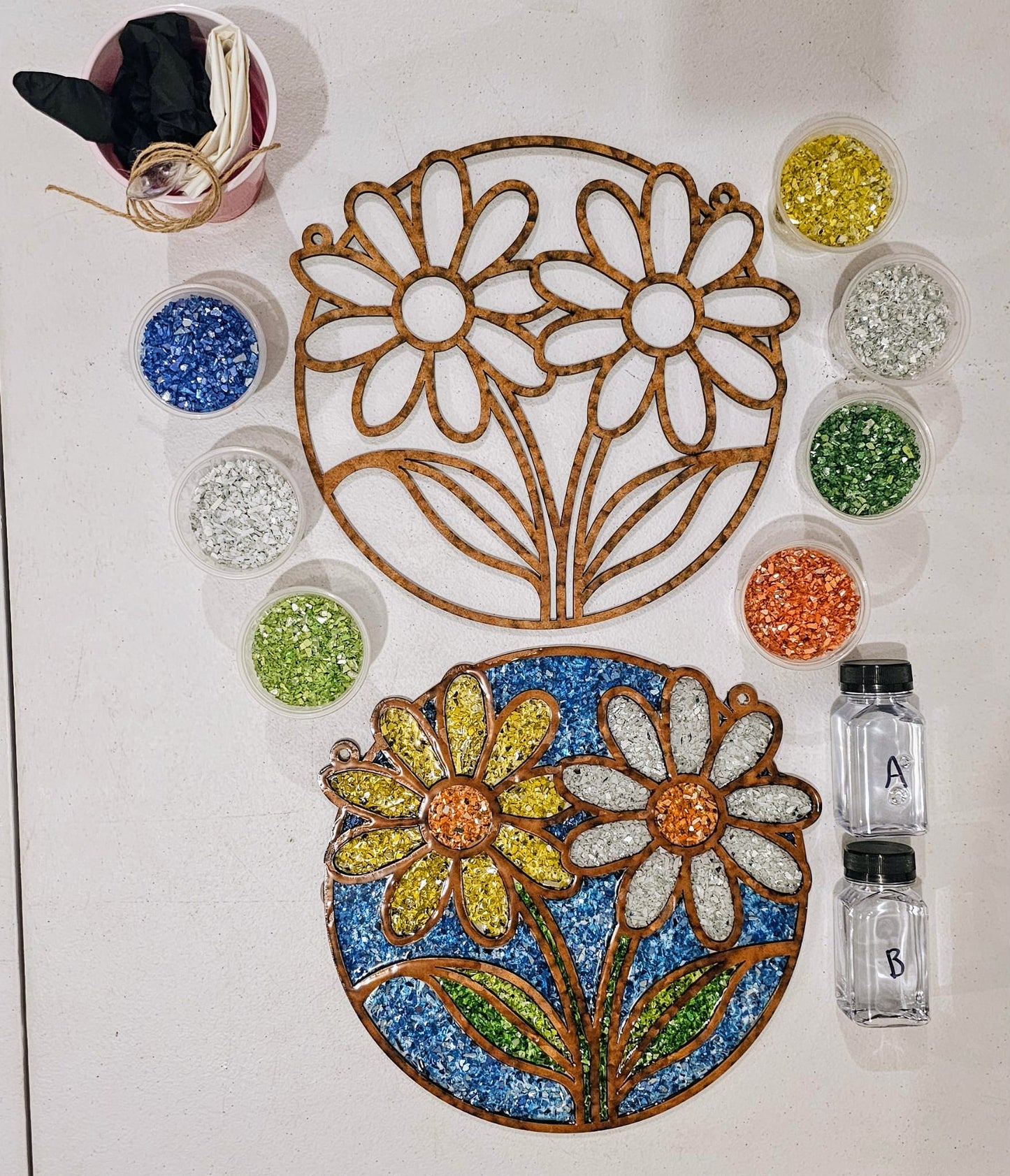 Daisies - Yellow & White Suncatcher Art Kit