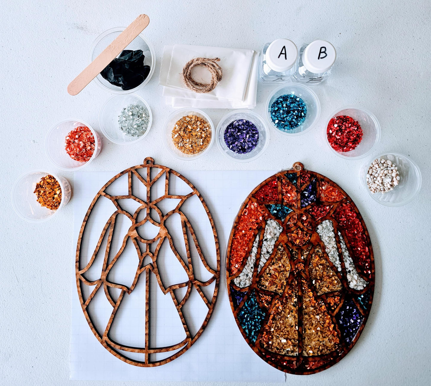 Gold Angel Suncatcher Art Kit