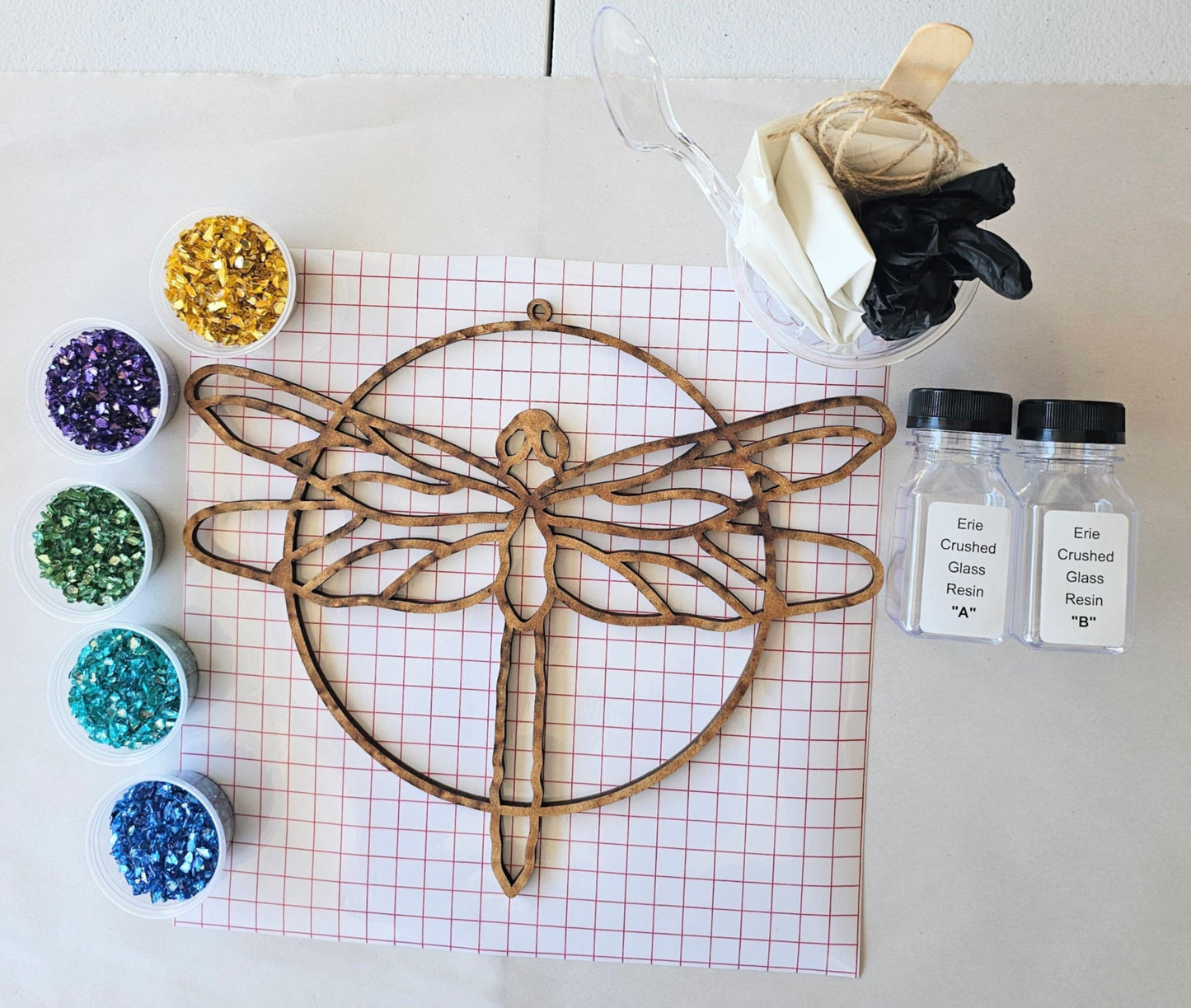 Gold Dragonfly Suncatcher Art Kit