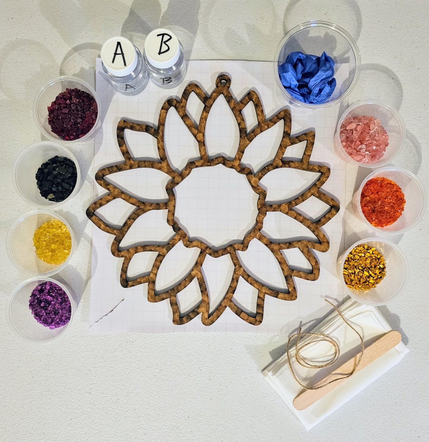 Ruby Sunflower Suncatcher Art Kit
