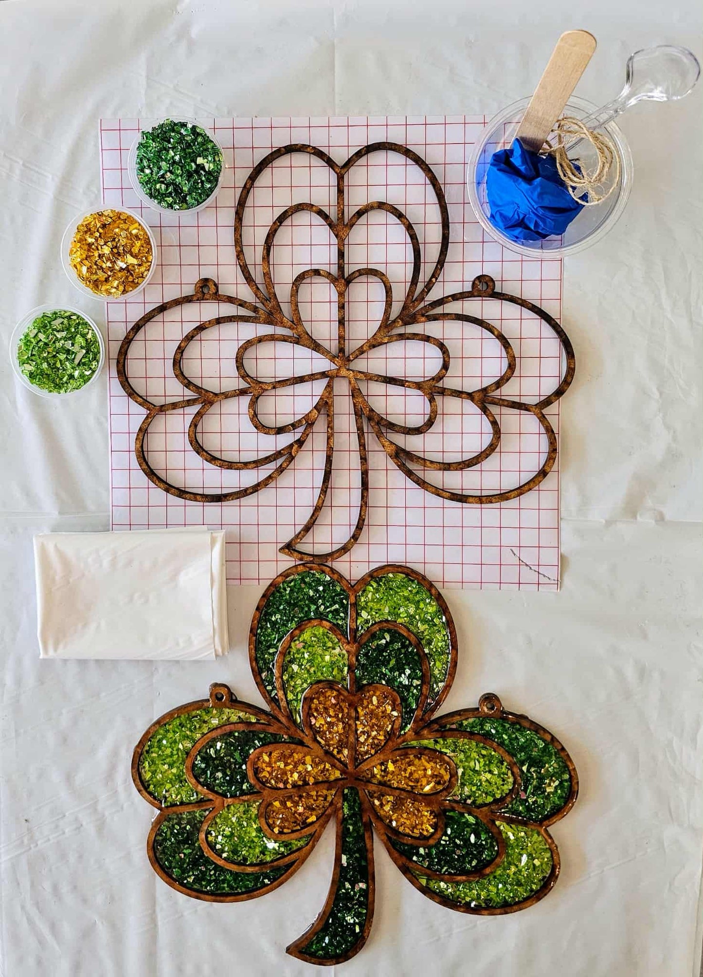 Shamrock Gold Suncatcher Art Kit