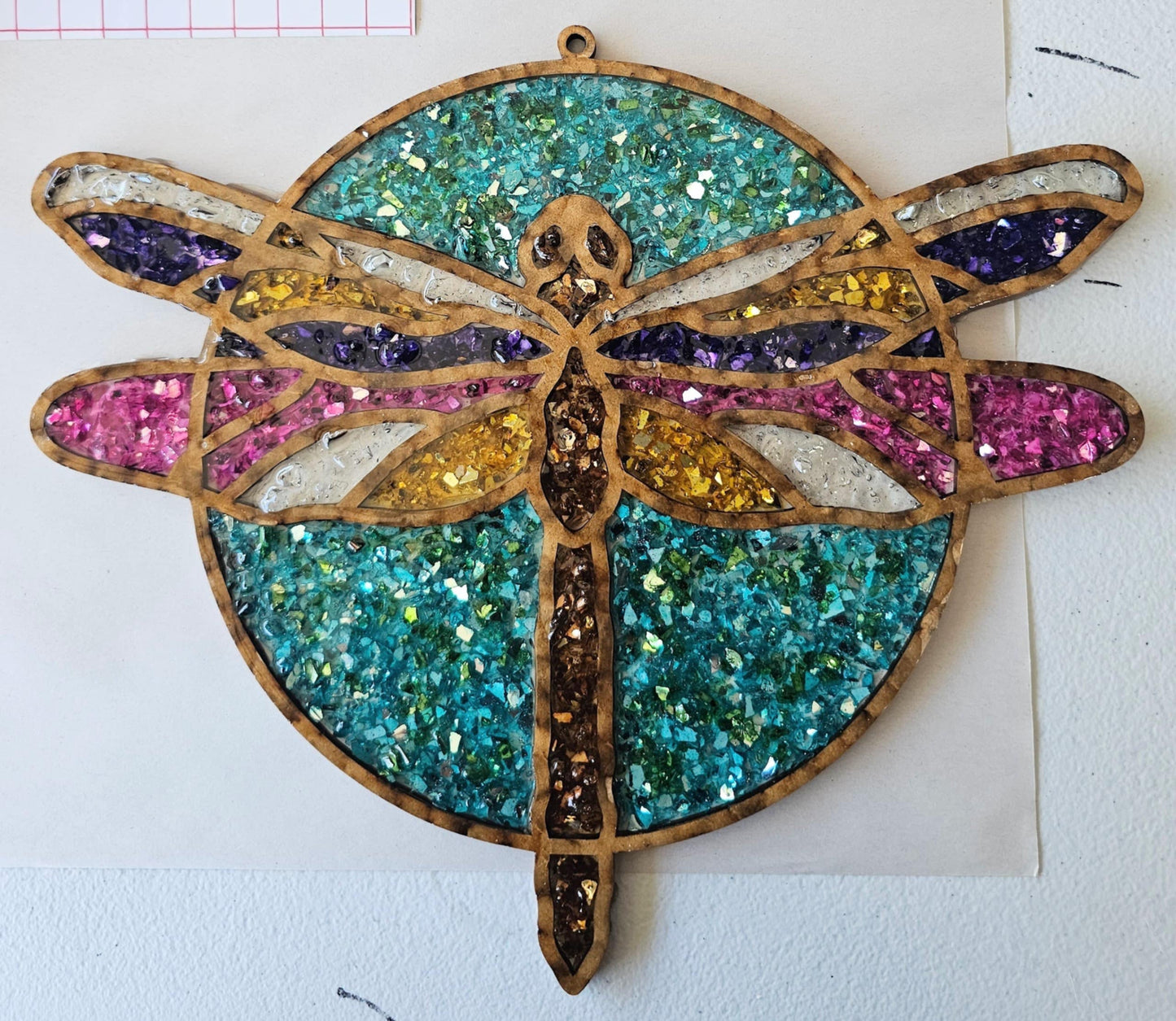 Teal/Green Dragonfly Suncatcher Art Kit