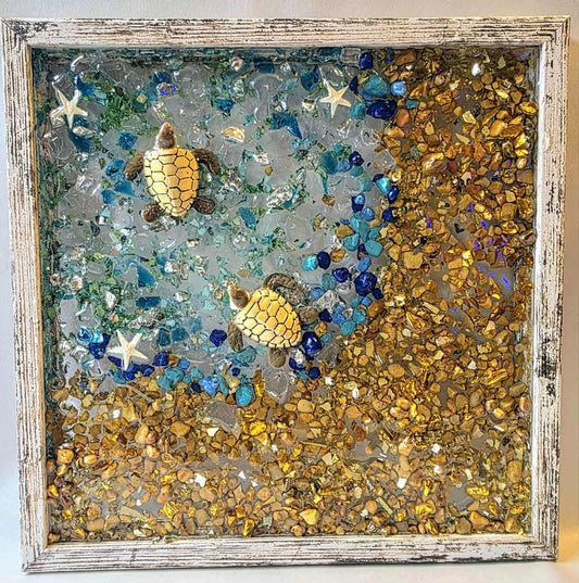 Turtles Picture Frame Kit "Swimming Turtles Design"