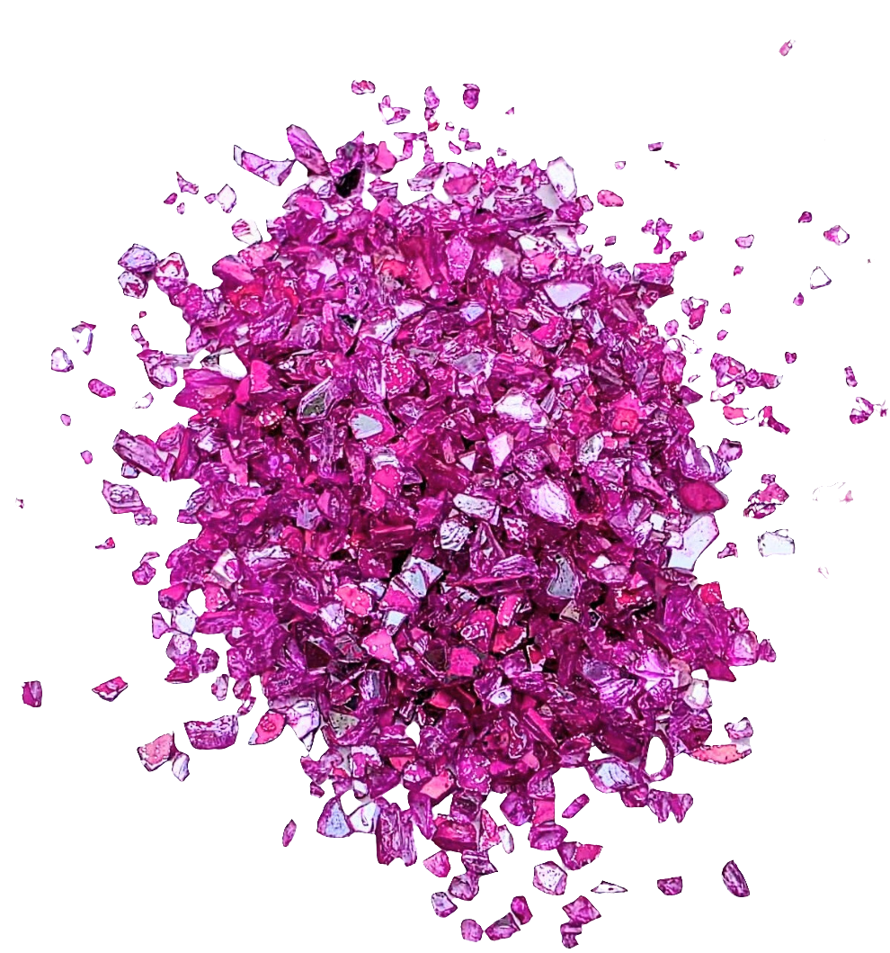 Hot Pink Crushed Stained Glass 8 oz