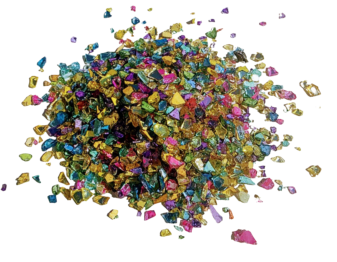 Gold Confetti Crushed Stained Glass 16 Ounces
