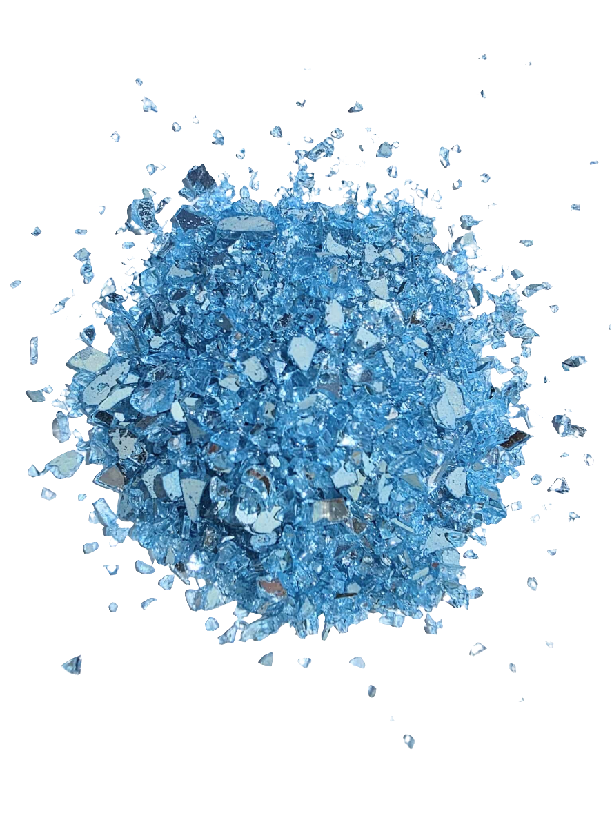 Light Blue Crushed Stained Glass 8 Ounces
