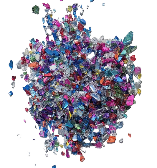 Silver Confetti Crushed Stained Glass 8 oz