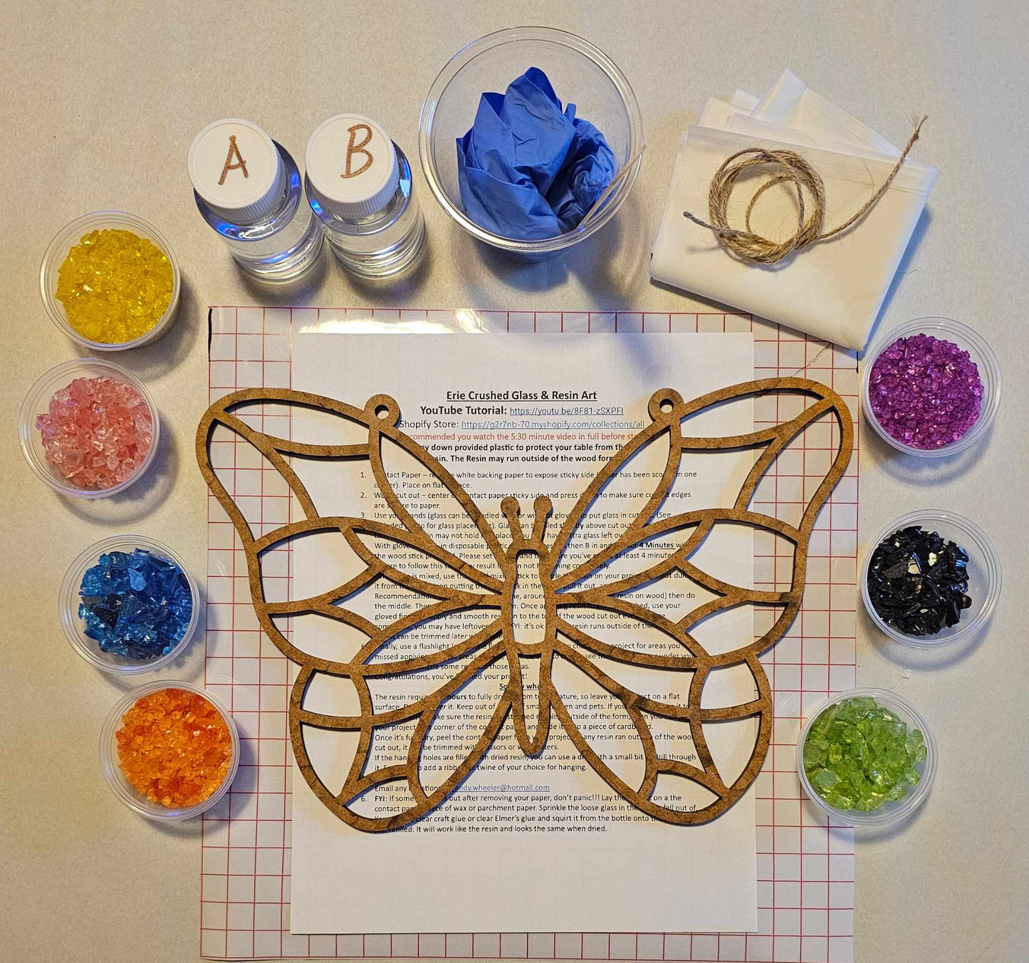 Butterfly Wood Suncatcher Art Kit