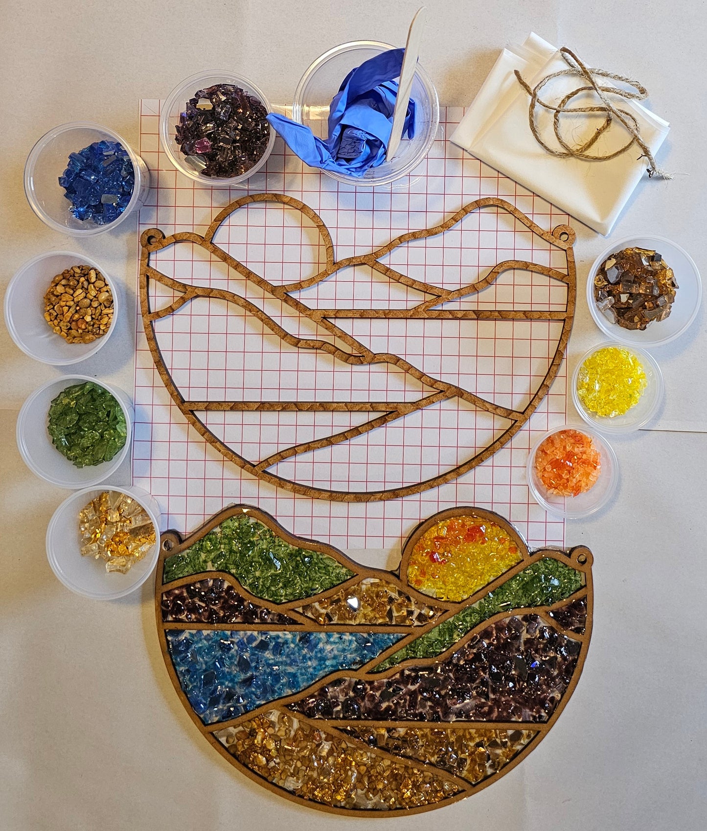 Mountain Sunset Suncatcher Art Kit