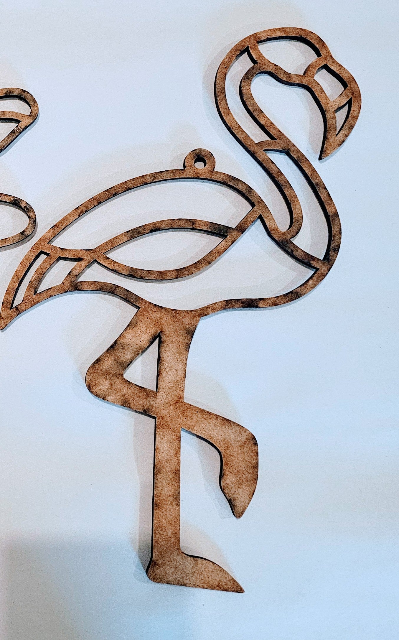 Flamingo wood cut-out frame only