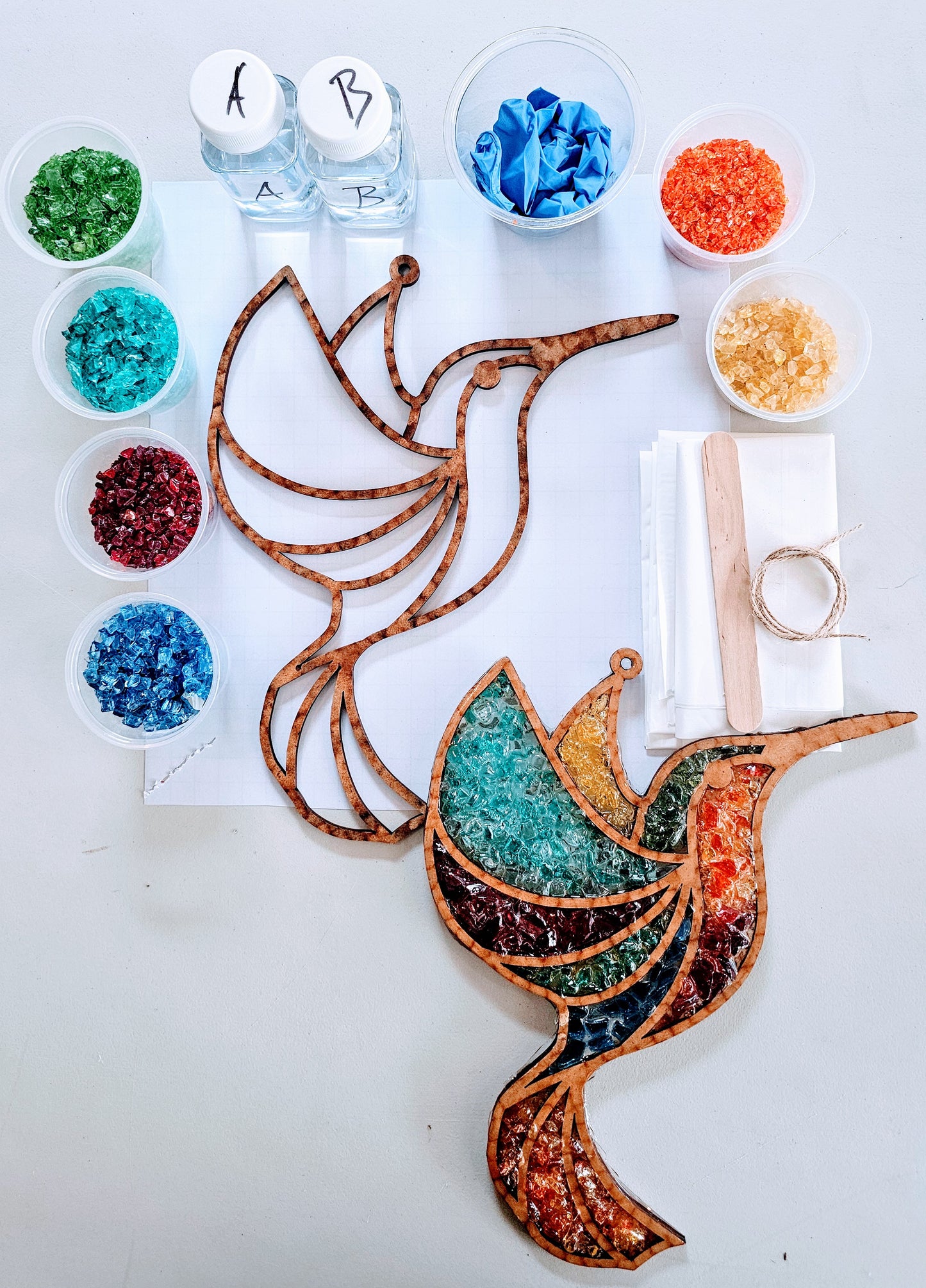 Hummingbird Suncatcher Art Kit
