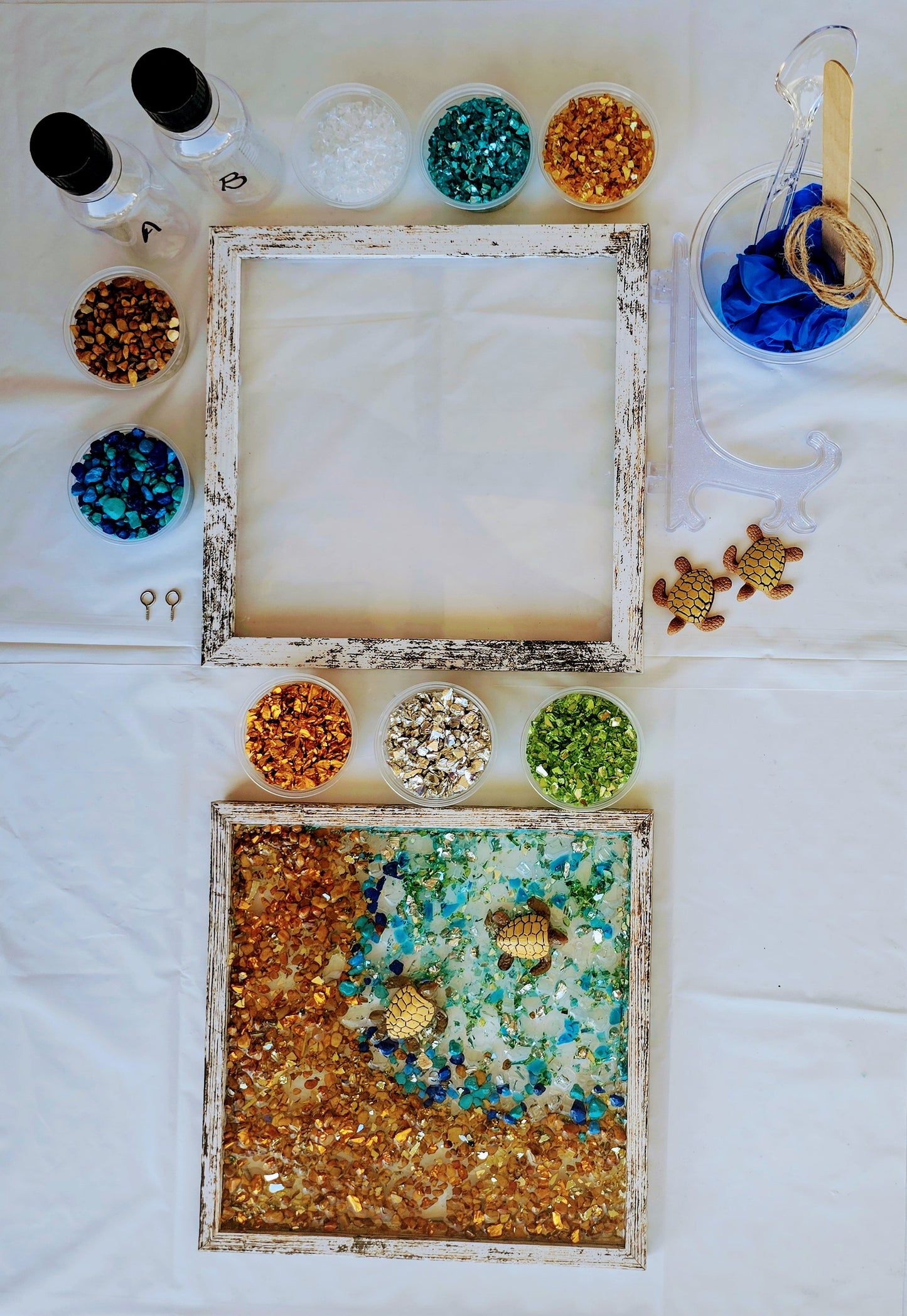 Turtles Picture Frame Kit "Swimming Turtles Design"
