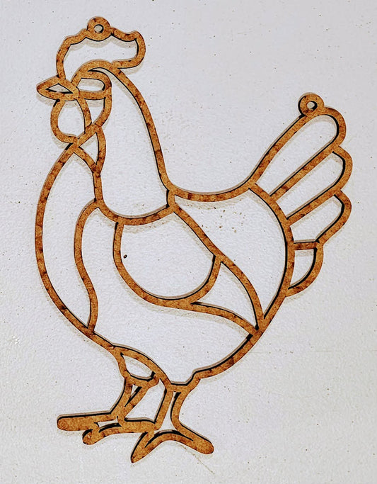 Chicken Wood Cut-Out Frame Only