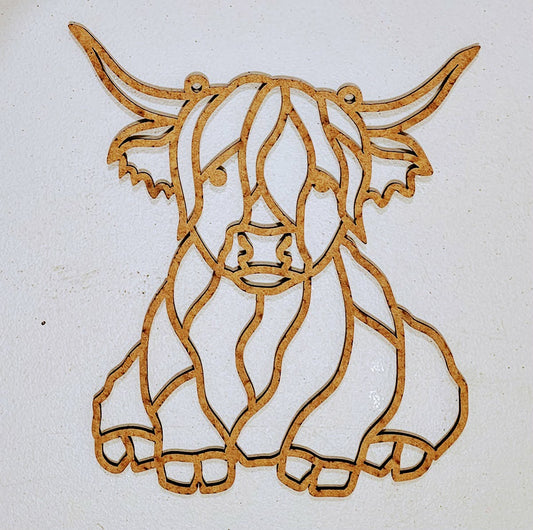 Highland Cow Wood Cut-Out Frame Only