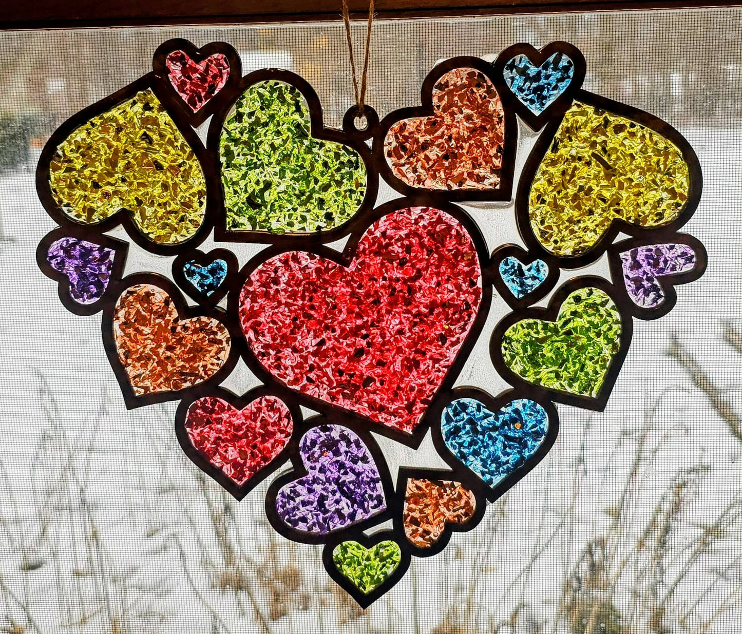 Rainbow Hearts Suncatcher Art Kit