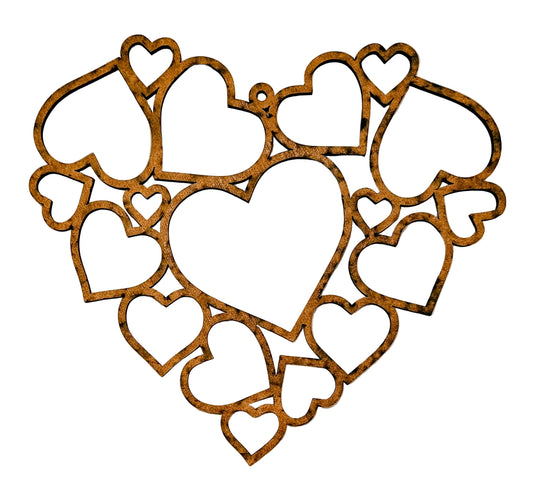 Hearts Wood Cut-Out Frame Only
