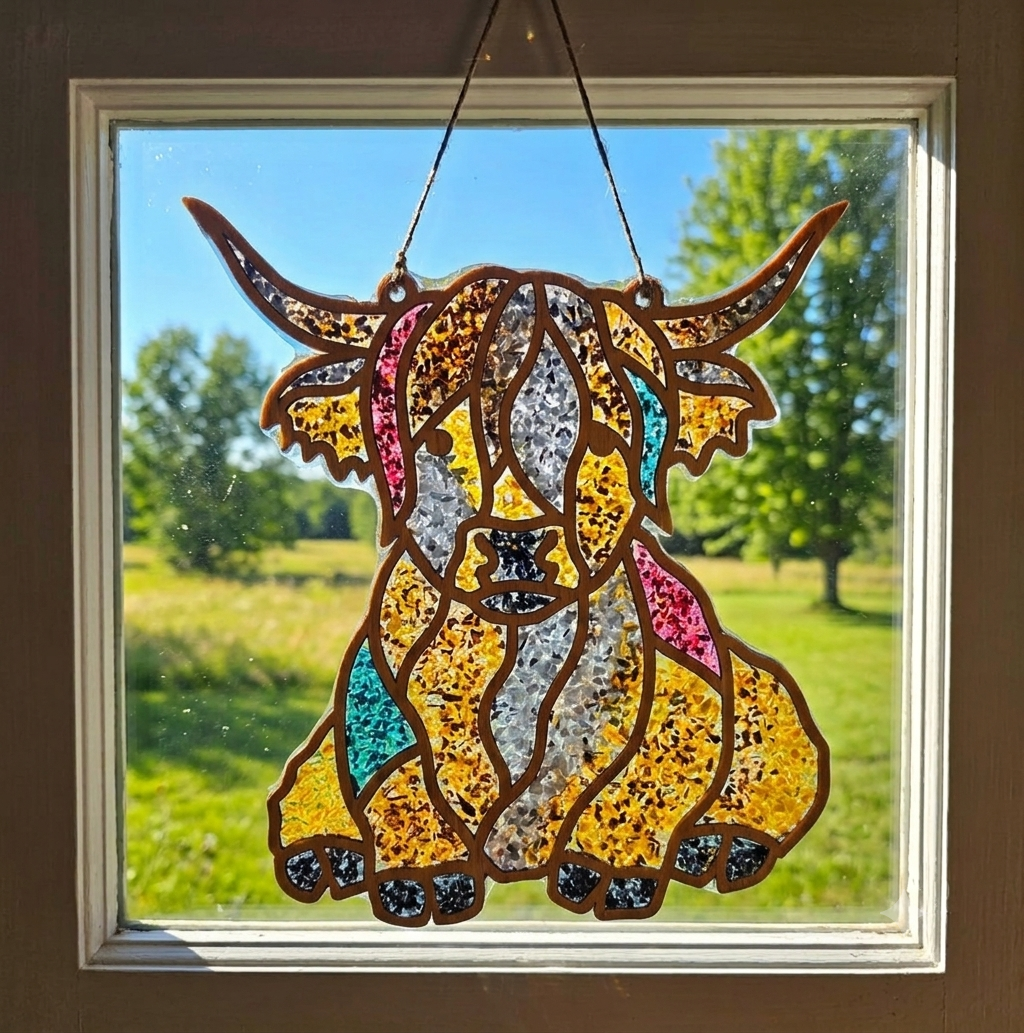 Highland Cow Suncatcher Art Kit