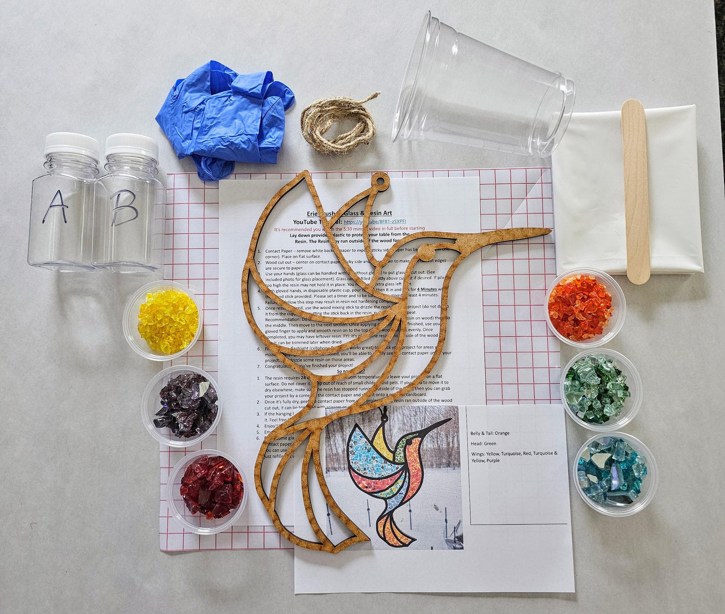 Hummingbird Suncatcher Art Kit