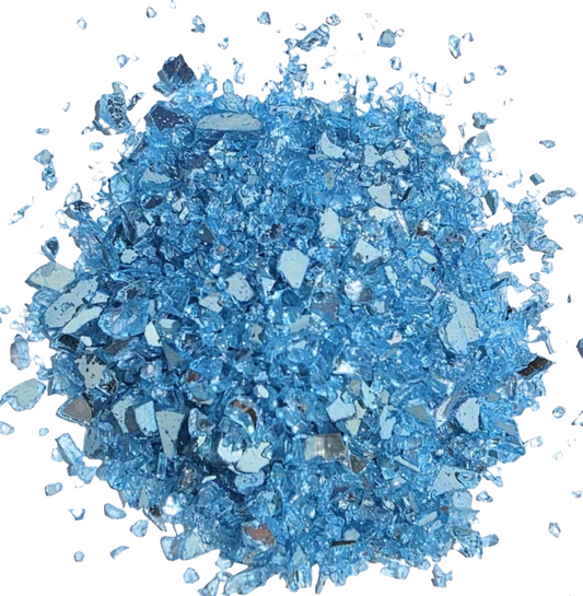 Light Blue Crushed Stained Glass 8 Ounces