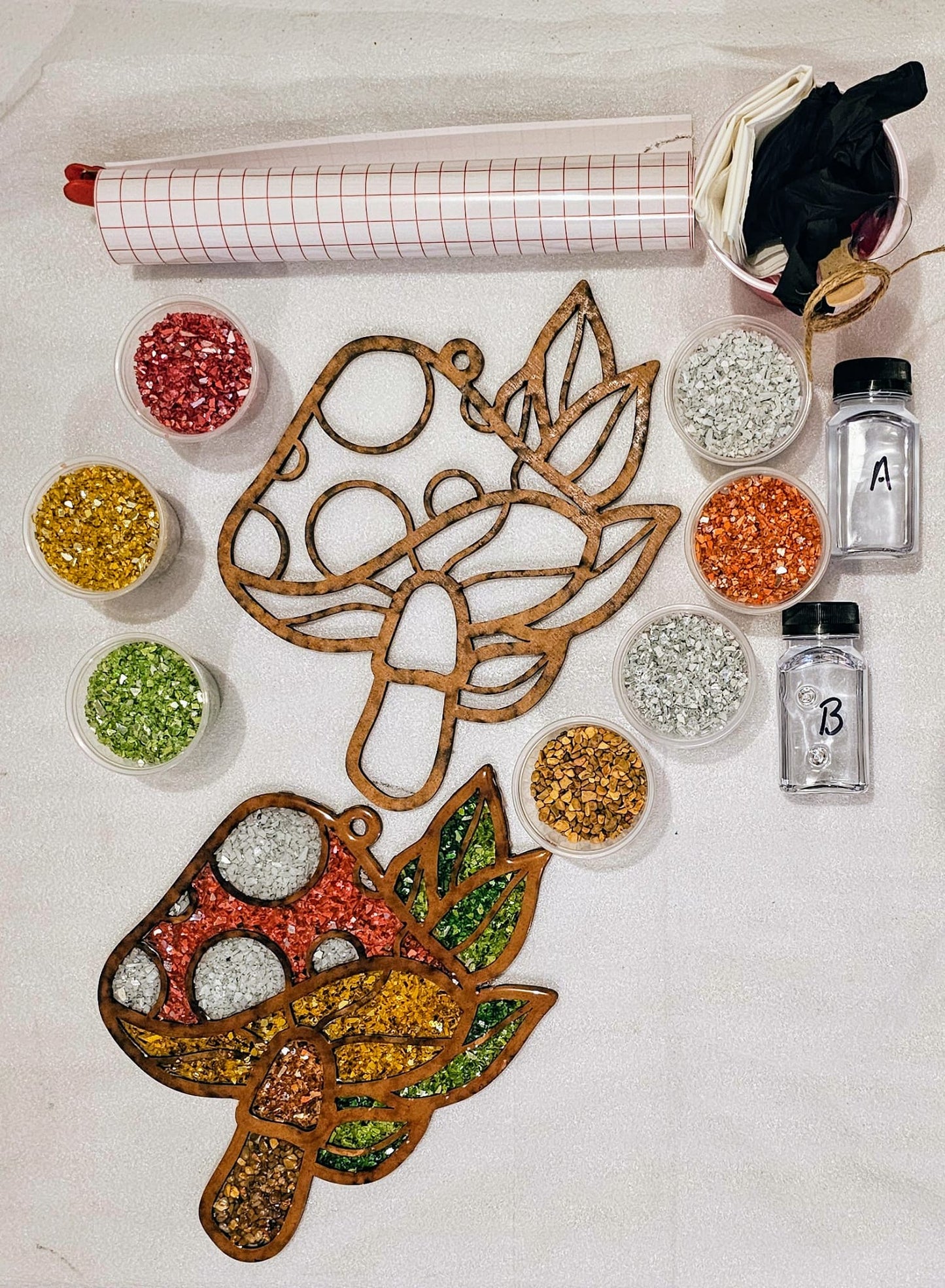 Mushroom Suncatcher Art Kit