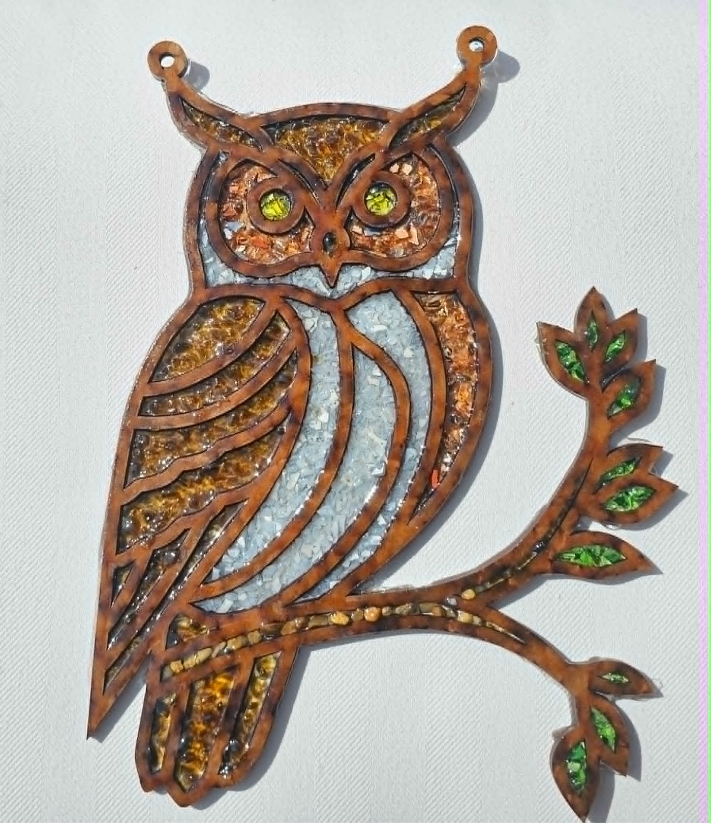 Owl on Branch Suncatcher Art Kit