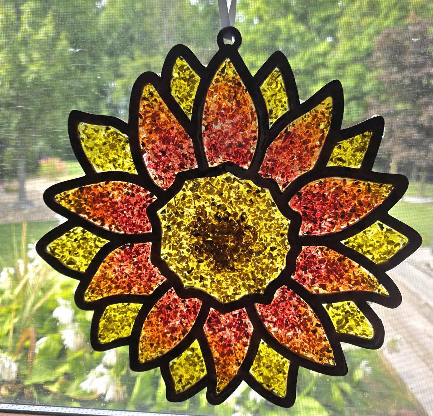 Sunflower (Red & Gold) Suncatcher Art Kit
