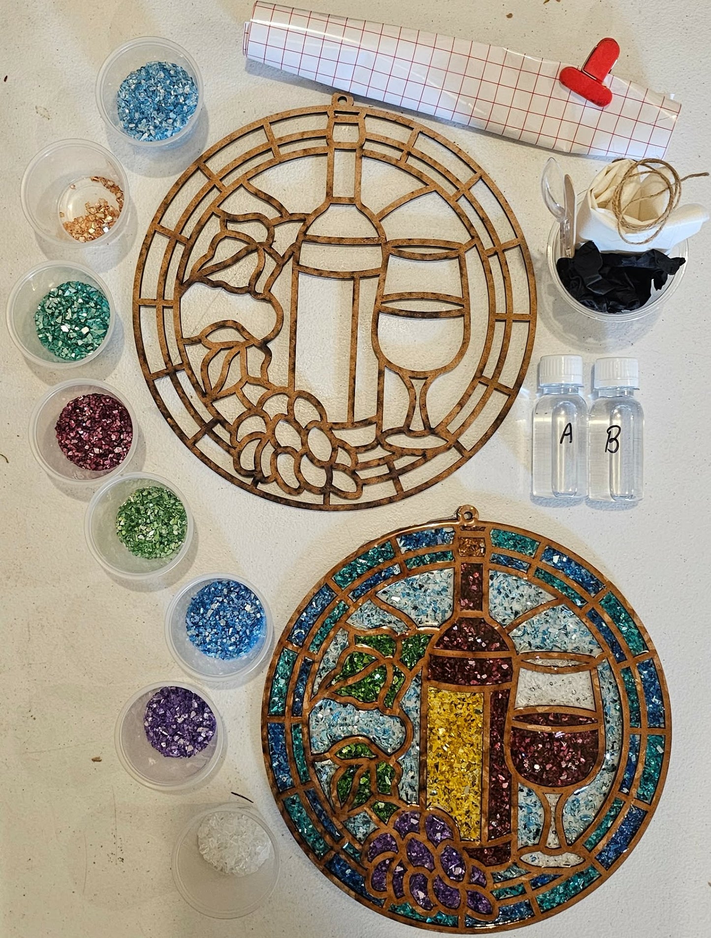 Red Wine Suncatcher Art Kit