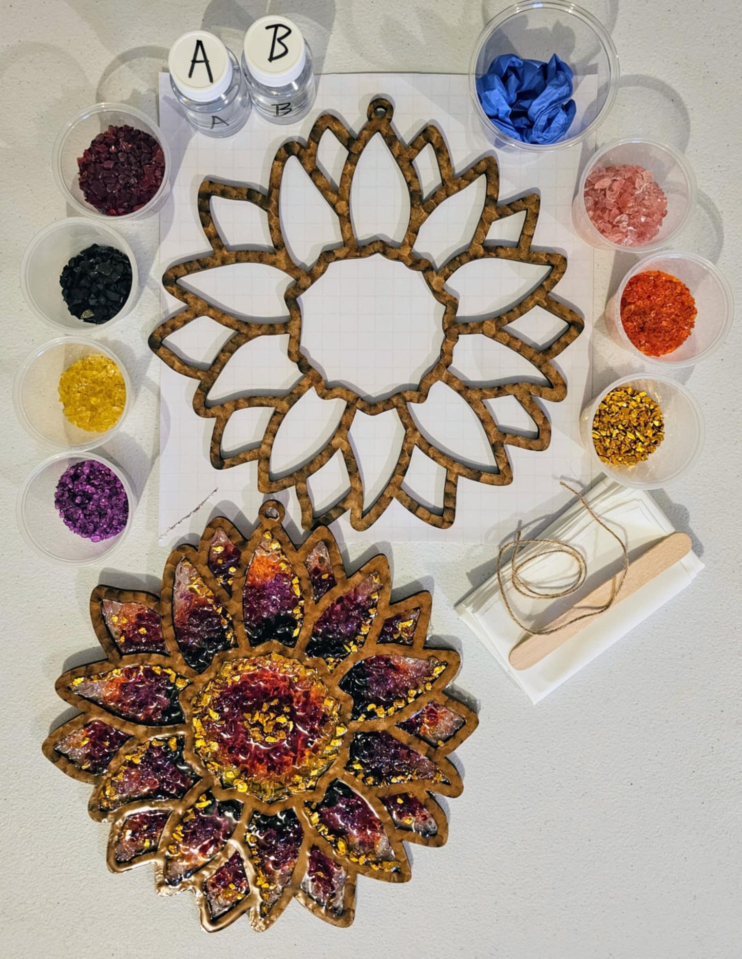 Ruby Sunflower Suncatcher Art Kit