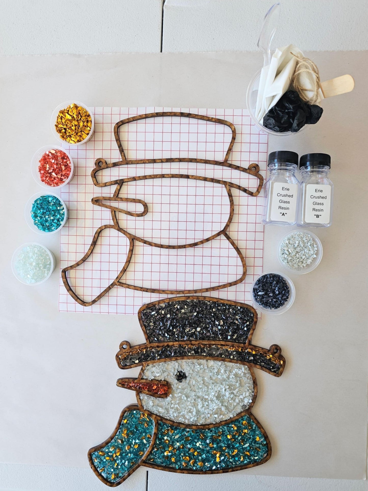 WINTER SNOWMAN Suncatcher Art Kit