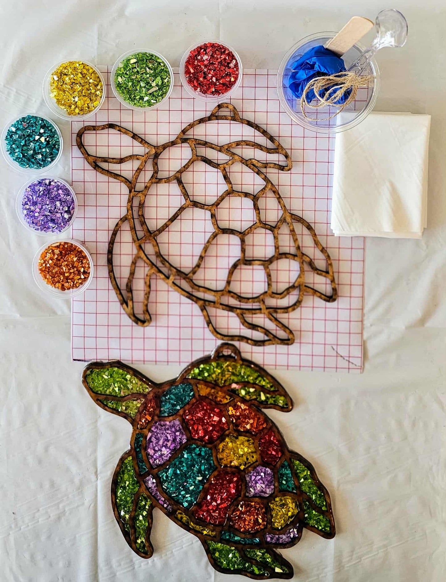 Green Turtle Suncatcher Art Kit