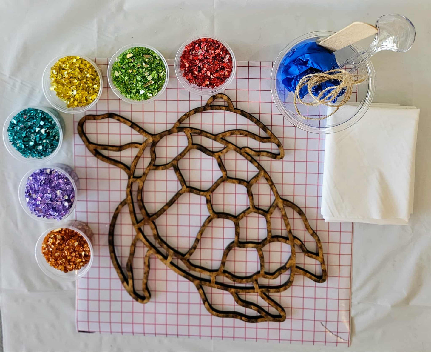 Green Turtle Suncatcher Art Kit