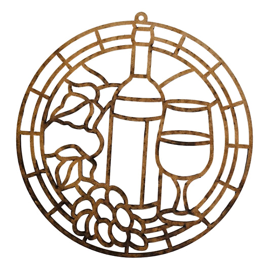 Wine Wood Cut-Out Frame Only