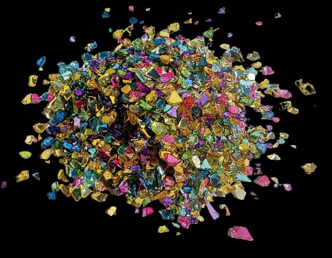 Gold Confetti Crushed Stained Glass 16 Ounces
