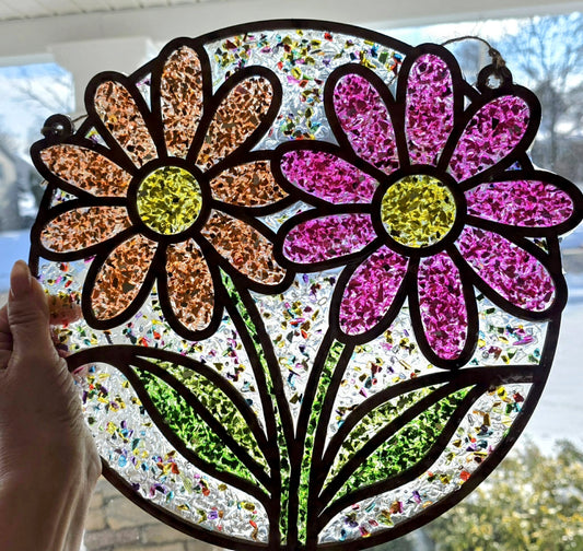 Daisies Pink & Orange Suncatcher Art Kit
