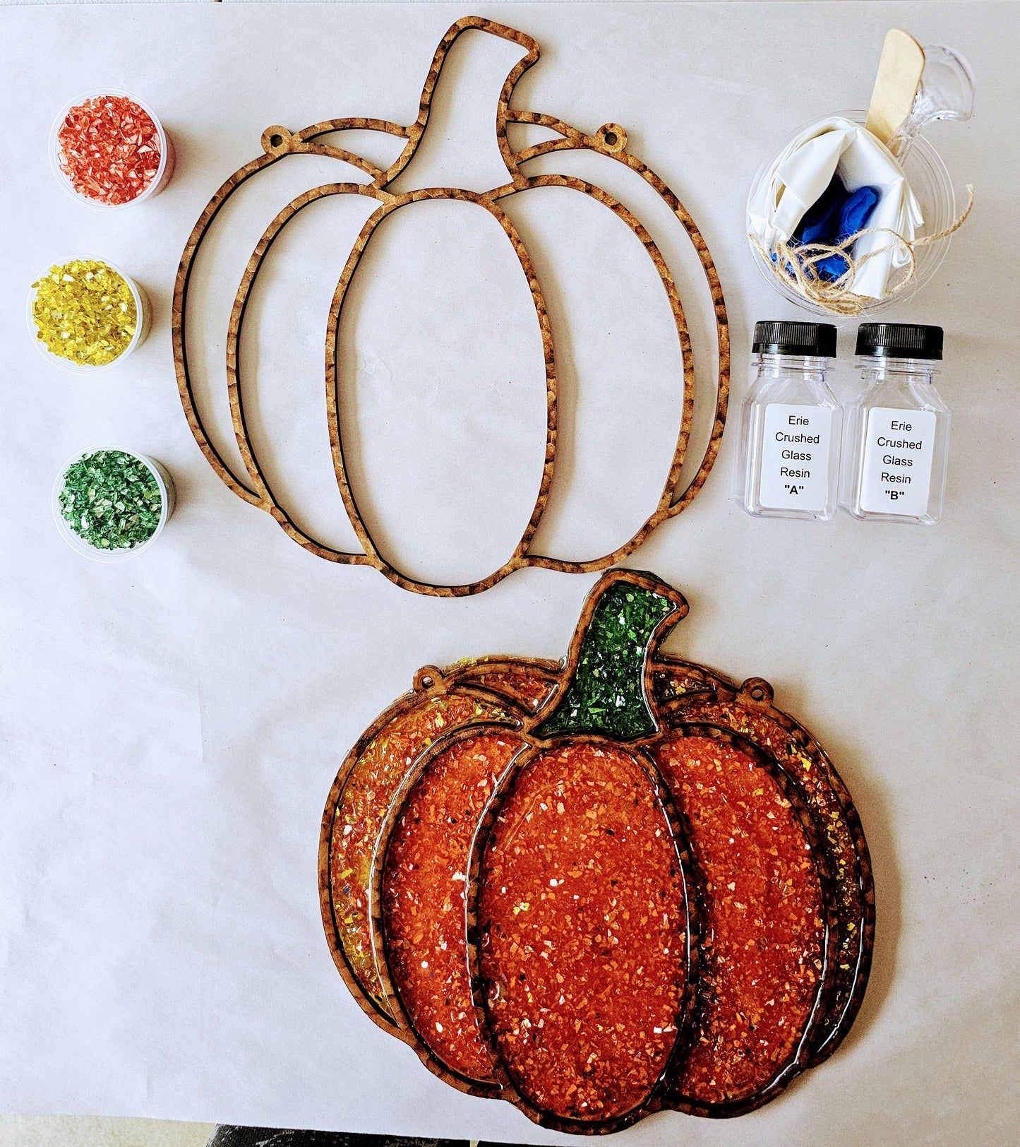 Orange Pumpkin Suncatcher Art Kit