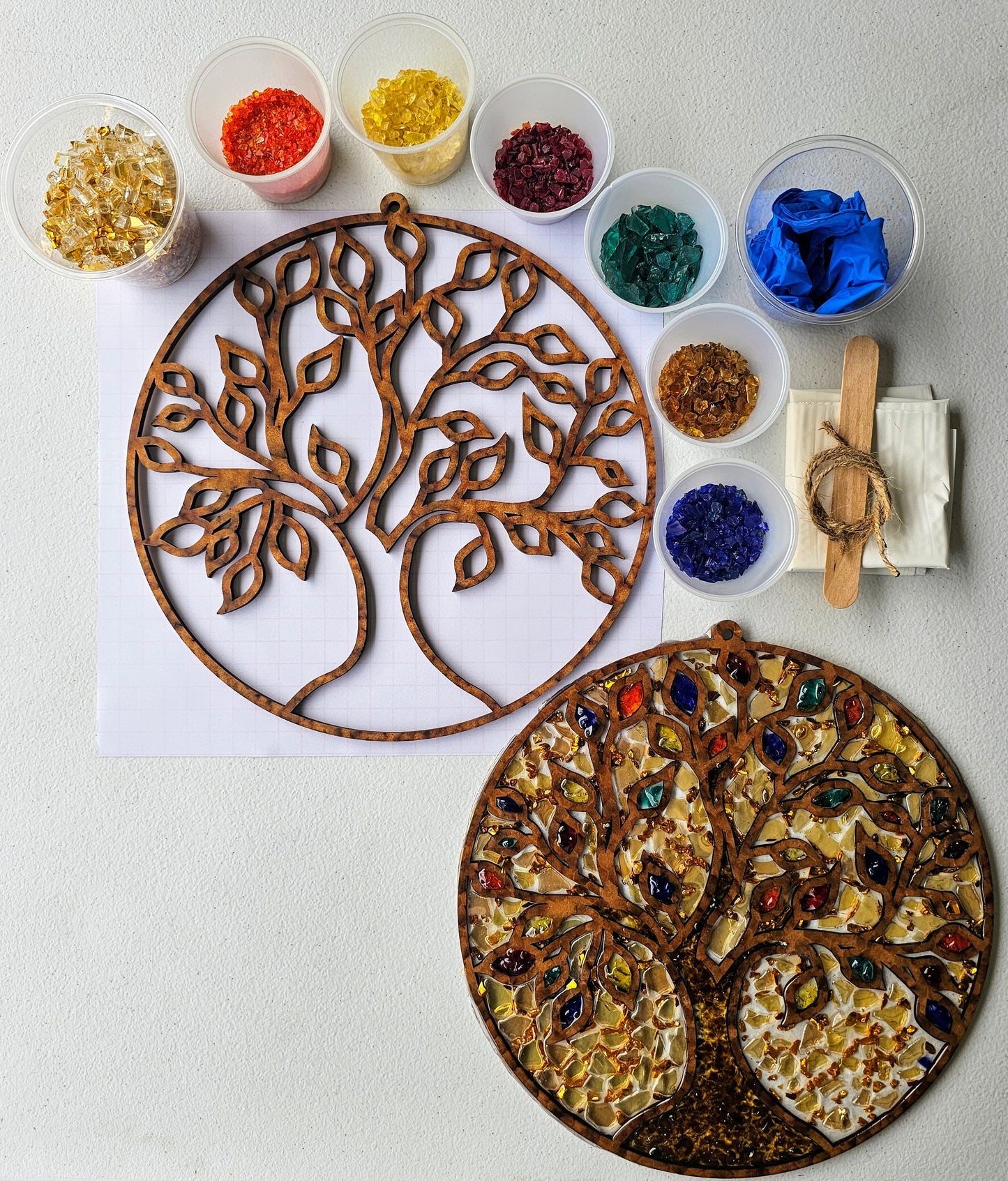Colorful Tree of Life Suncatcher Art Kit